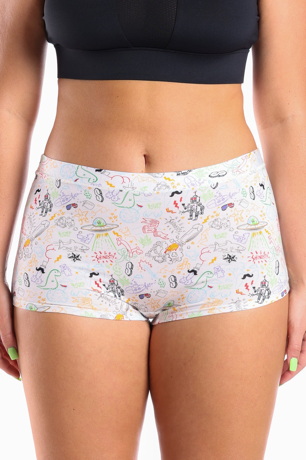 The Daily Detention | Doodle Modal Boyshort Underwear - Shinesty