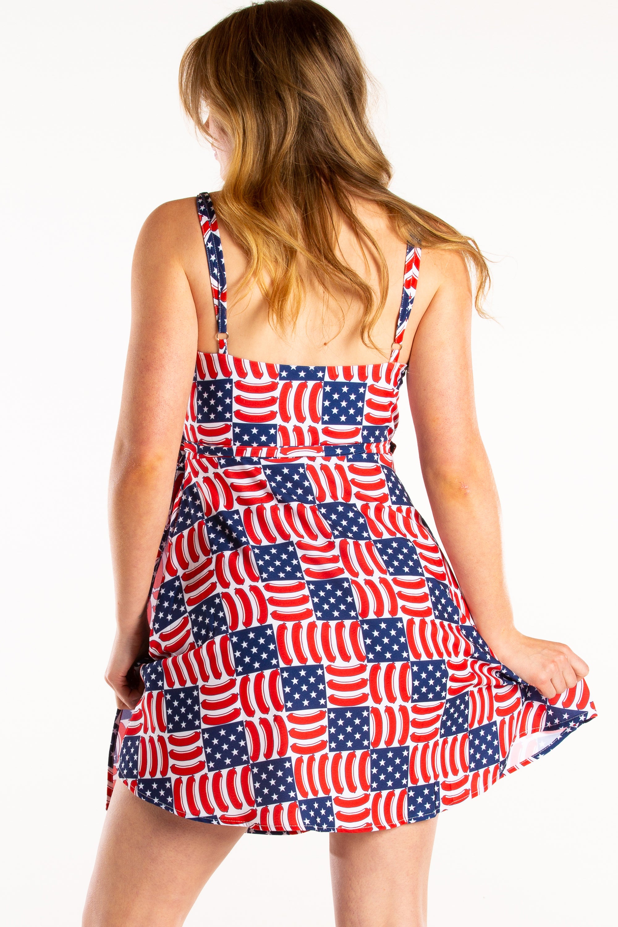 The Democracy Dog | USA Hotdog Strappy Dress - Shinesty