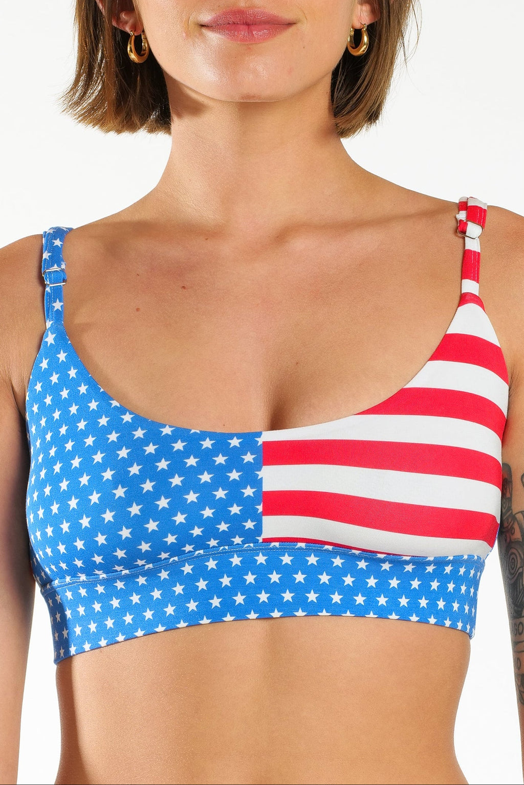 The Ellis Island | USA Flag Boob Hammock™ Scoop Bralette - Shinesty