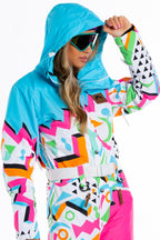 The Geodisiac | Retro Neon Women's One Piece Ski Suit - Shinesty