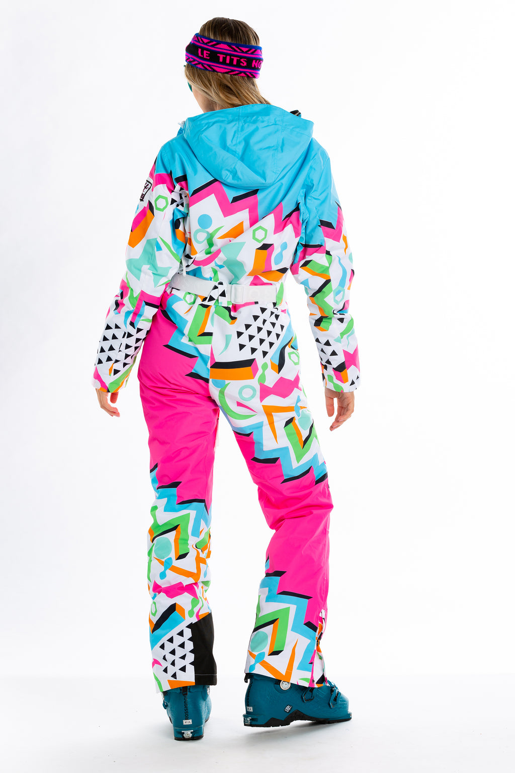 The Geodisiac | Retro Neon Women's One Piece Ski Suit - Shinesty