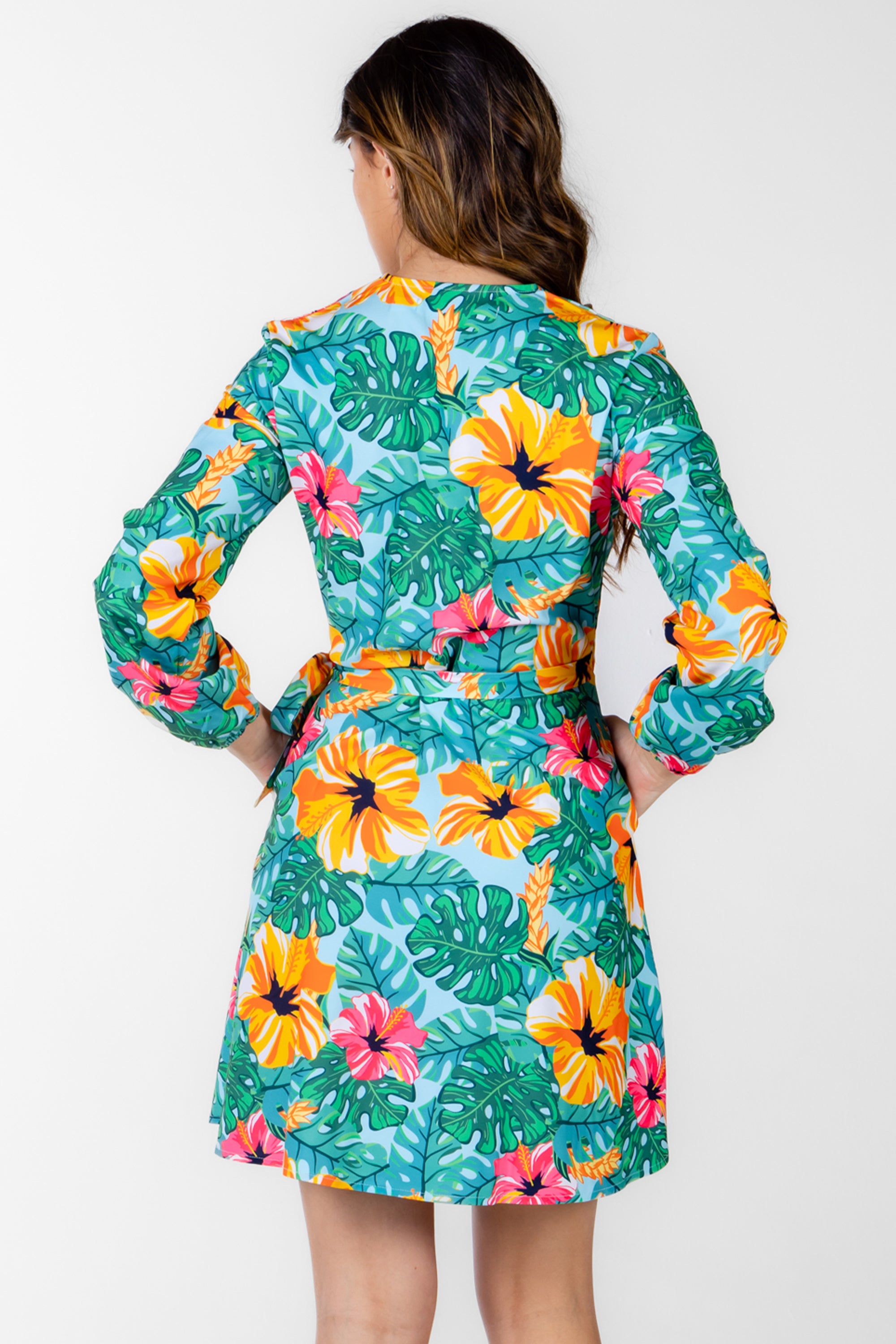 The Hibiscus Honeymoon | Floral Hawaiian Wrap Dress - Shinesty
