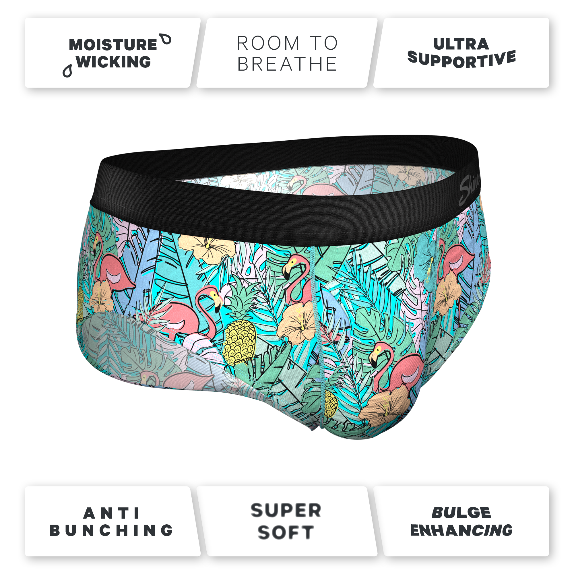 The Hot Tropic | Tropical Flamingo Ball Hammock® Underwear Briefs - Shinesty