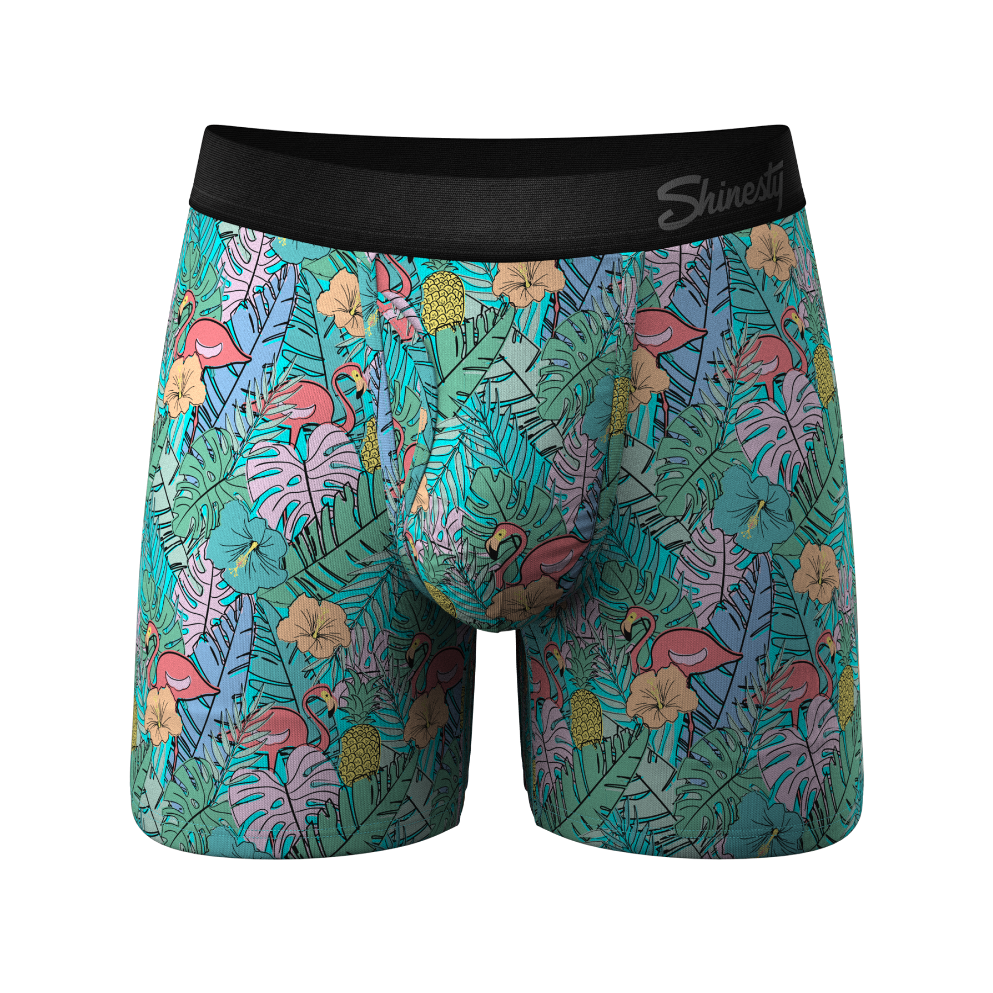 The Hot Tropic | Tropical Flamingo Ball Hammock® Pouch Underwear With Fly - Shinesty