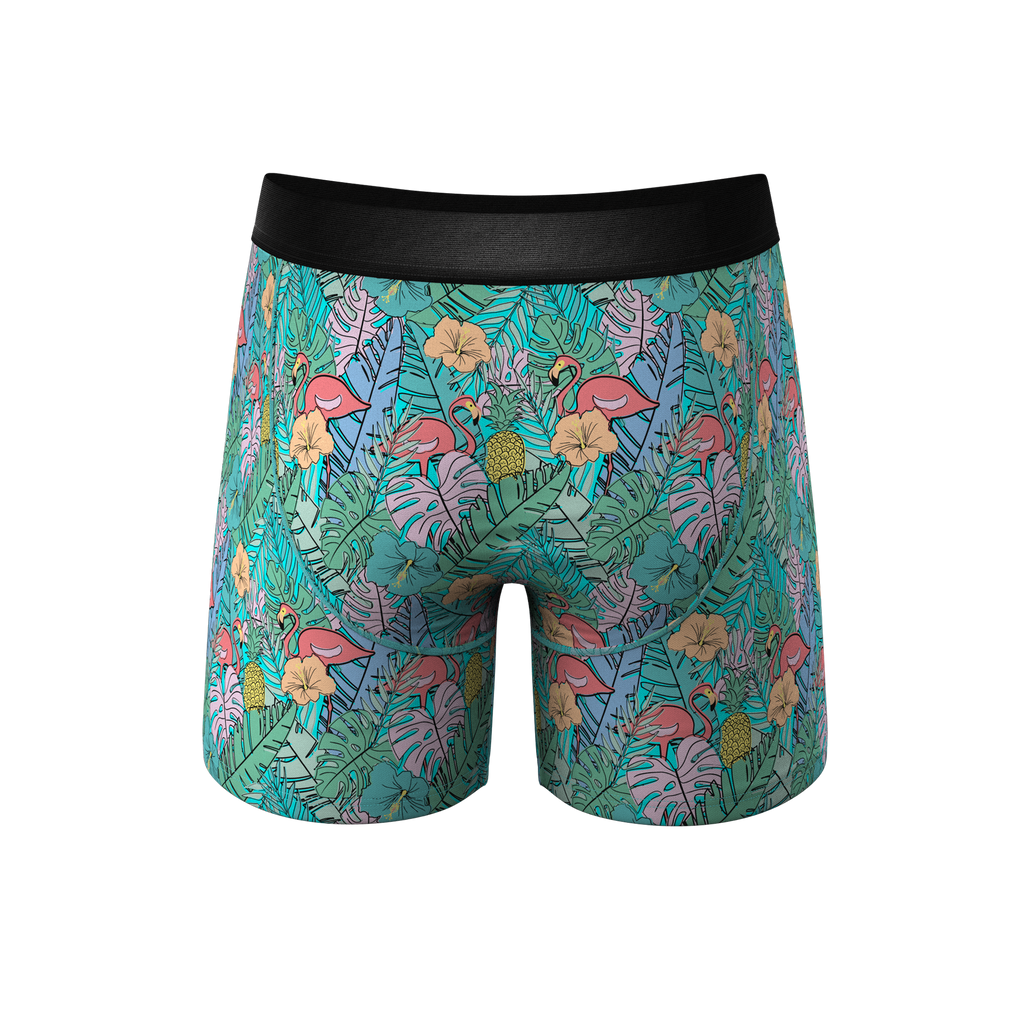 The Hot Tropic | Tropical Flamingo Ball Hammock® Pouch Underwear With Fly - Shinesty