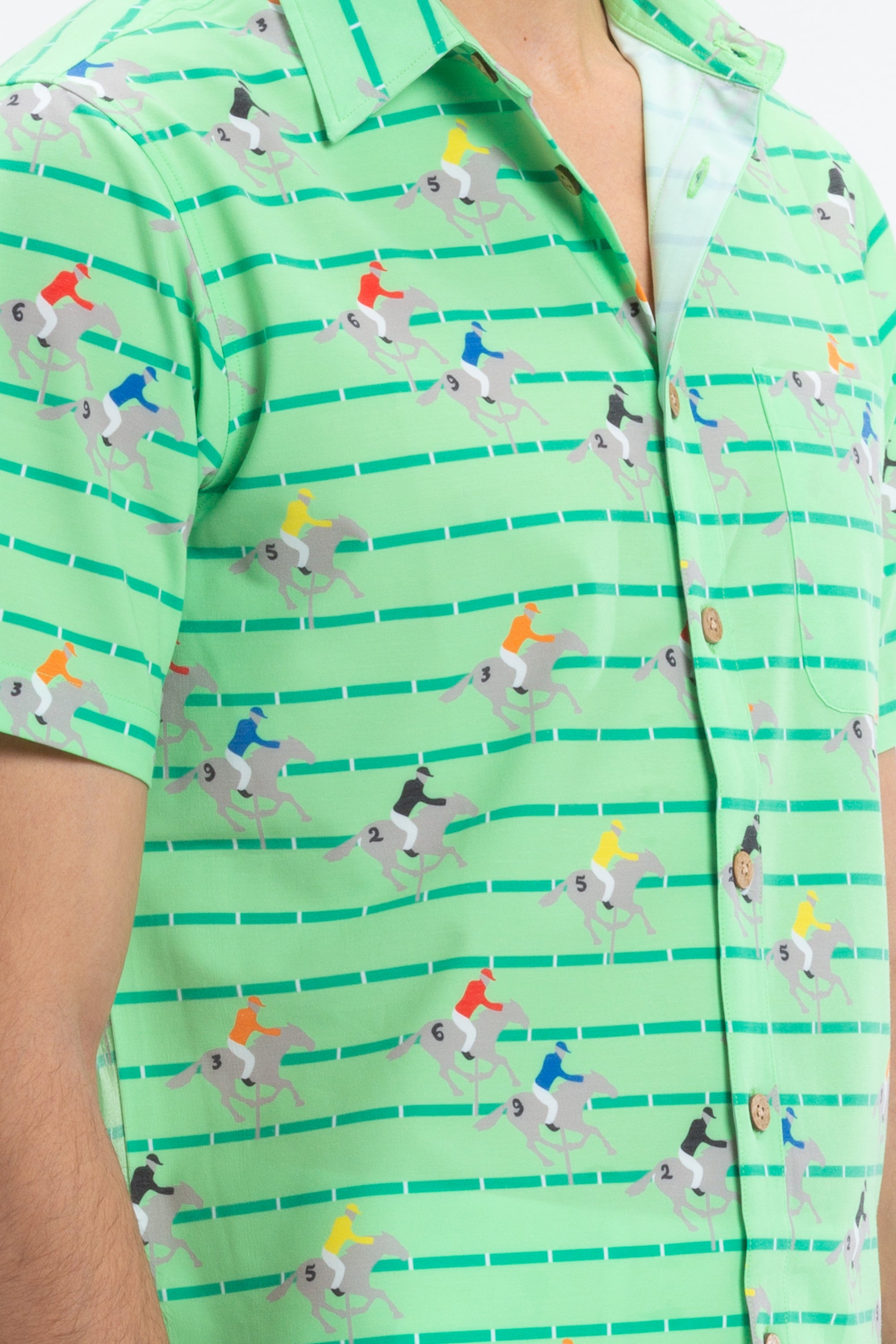 The Louisville | Derby Horse Racing Stripe Hawaiian Shirt - Shinesty