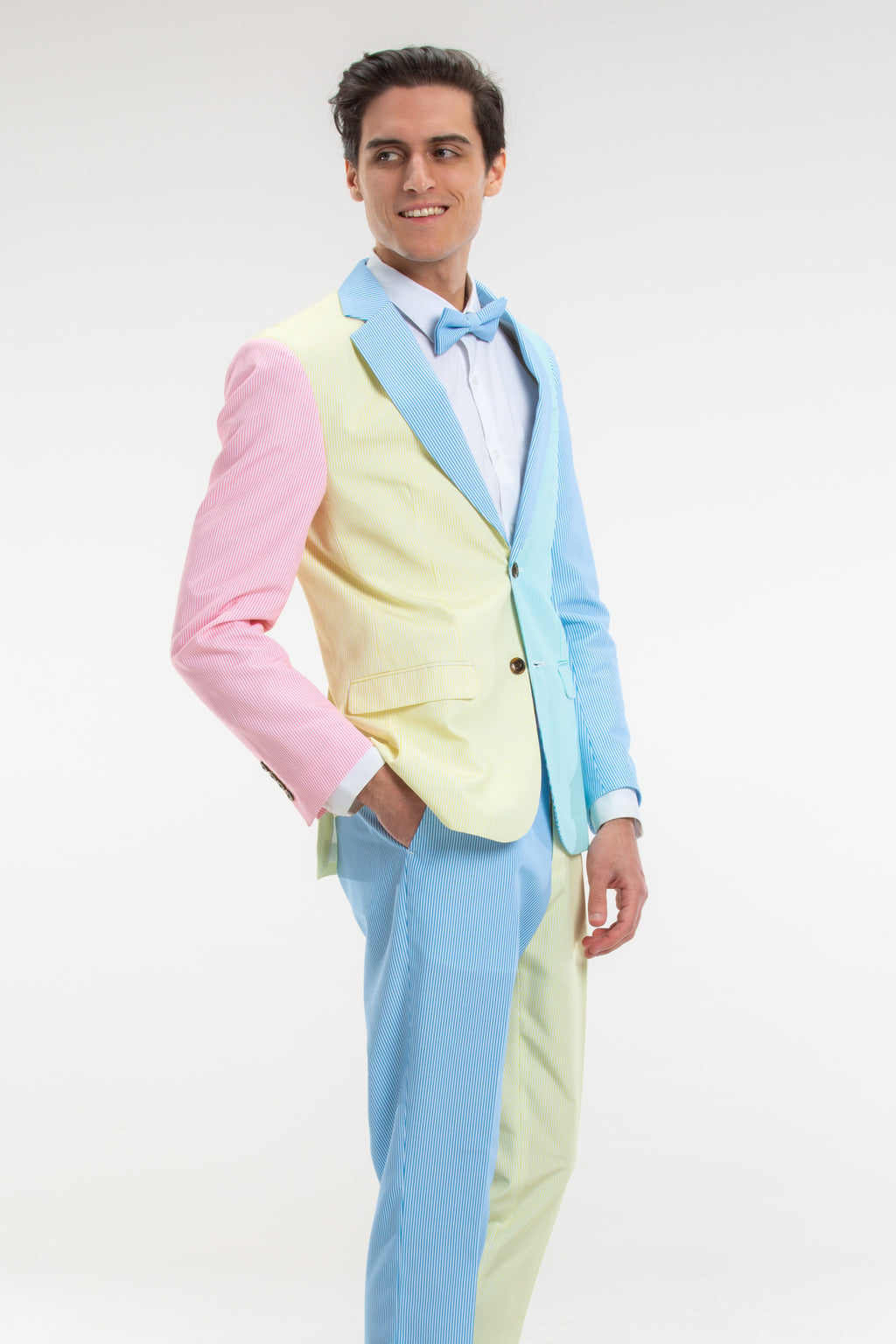 The Millionaires Row | Derby Color Block Stripe Suit - Shinesty