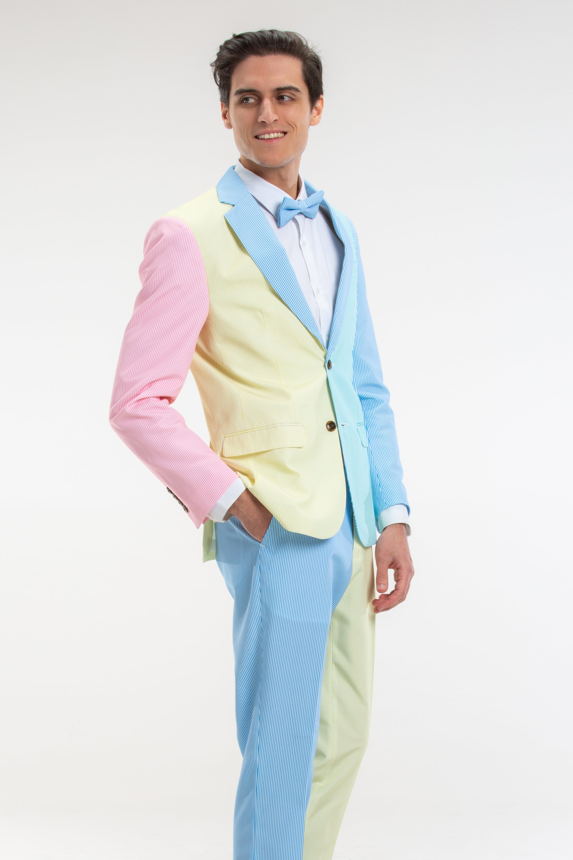 The Millionaires Row | Derby Color Block Stripe Suit - Shinesty