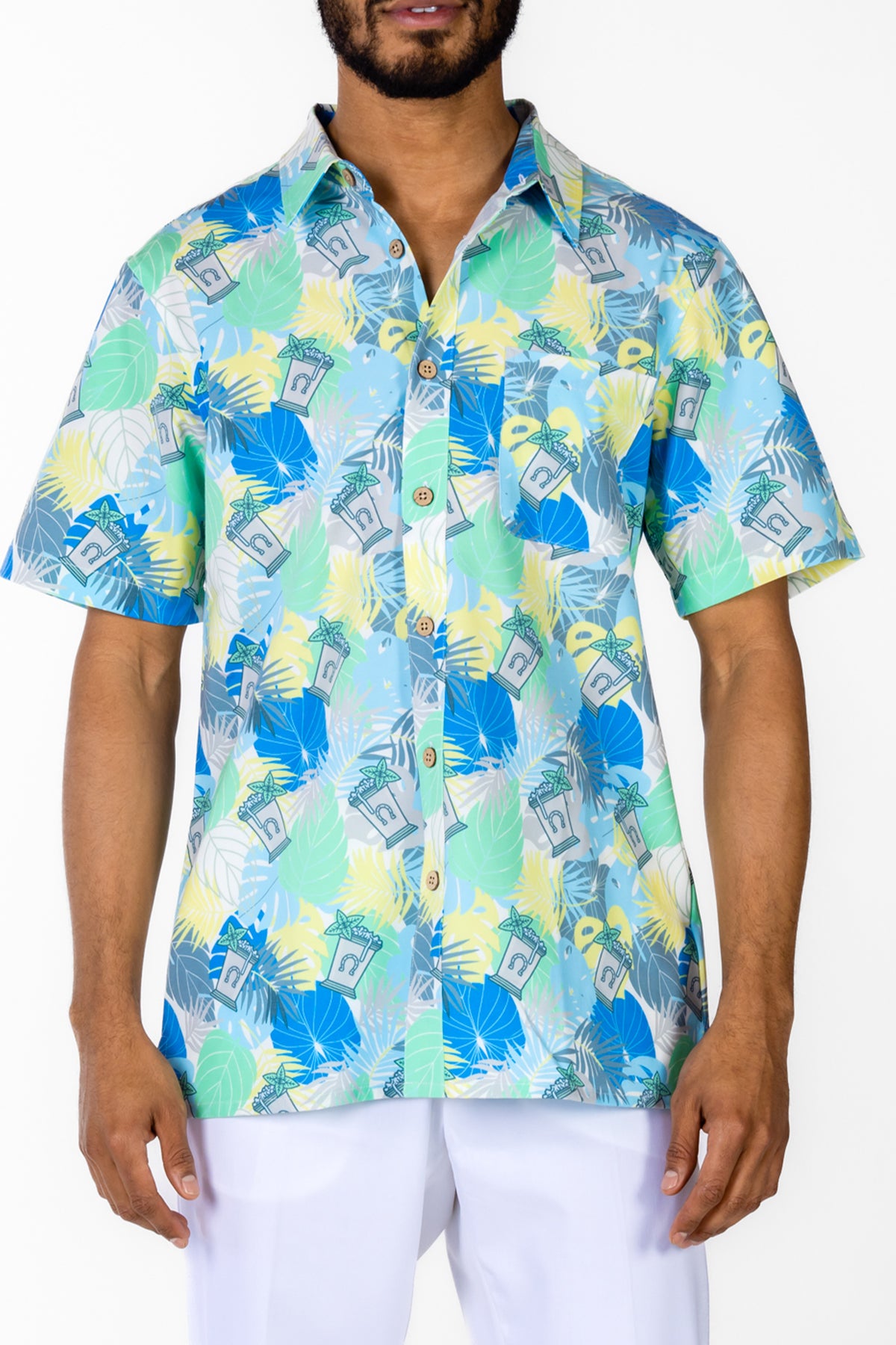 The Minty Fresh | Tropical Derby Hawaiian Shirt - Shinesty