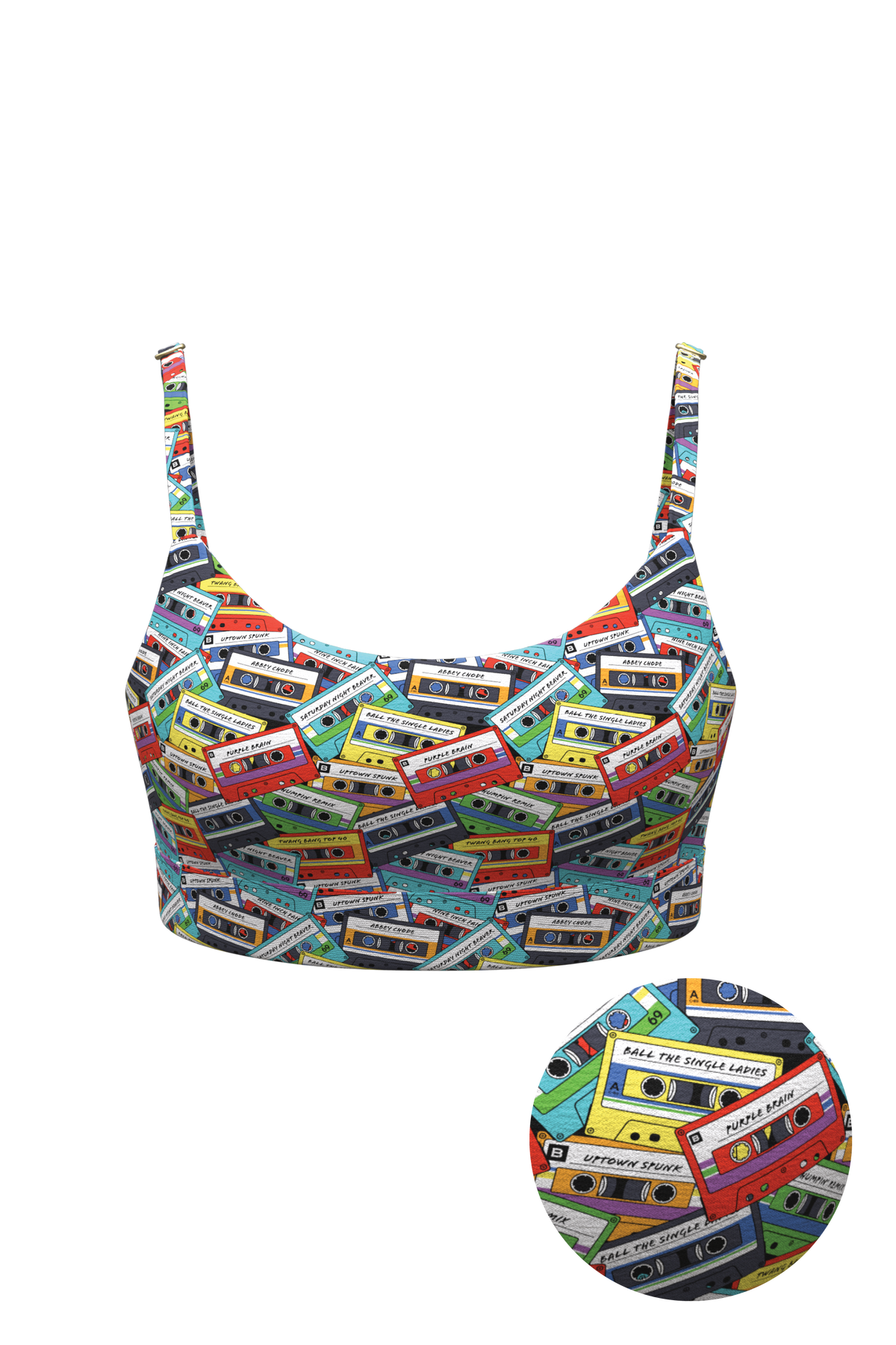 The Mixtape | Cassette Tapes Boob Hammock™ Scoop Bralette - Shinesty