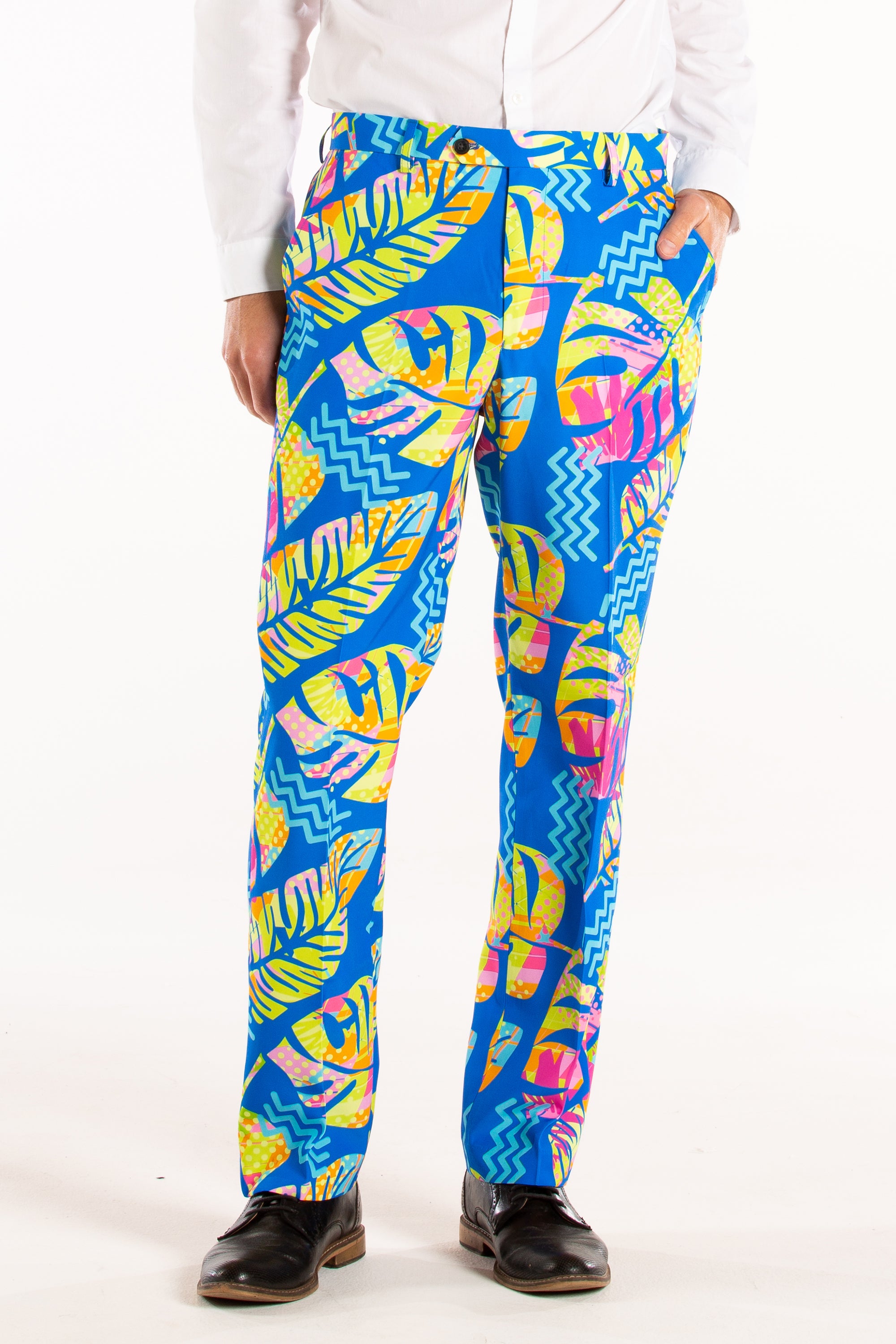 The Oahu Rendezvous | Tropical Leaves Suit Pants - Shinesty