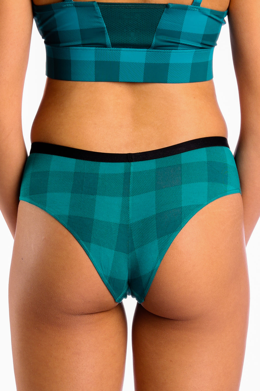 The Plaid And Simple | Green Buffalo Check Cheeky Underwear - Shinesty