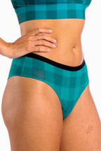 The Plaid And Simple | Green Buffalo Check Cheeky Underwear - Shinesty
