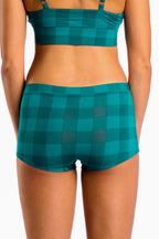 The Plaid And Simple | Green Buffalo Check Modal Boyshort Underwear - Shinesty