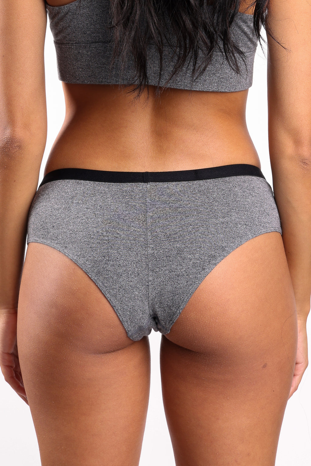 The Seattle Skyline | Black Marble Heather Cheeky Underwear - Shinesty