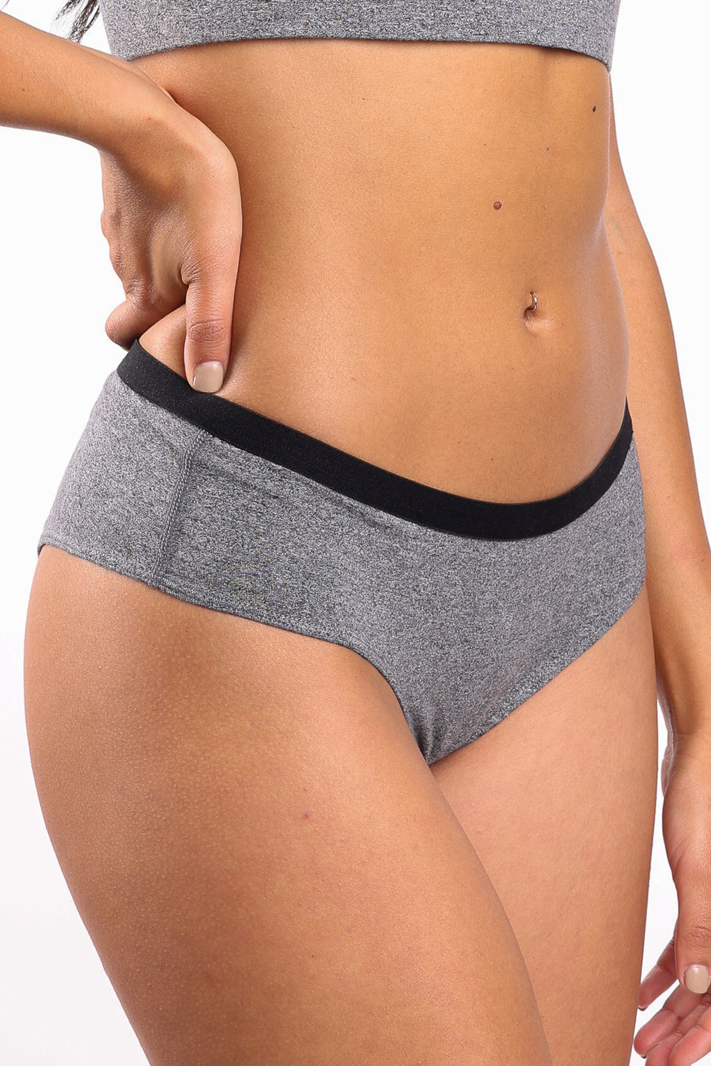The Seattle Skyline | Black Marble Heather Cheeky Underwear - Shinesty