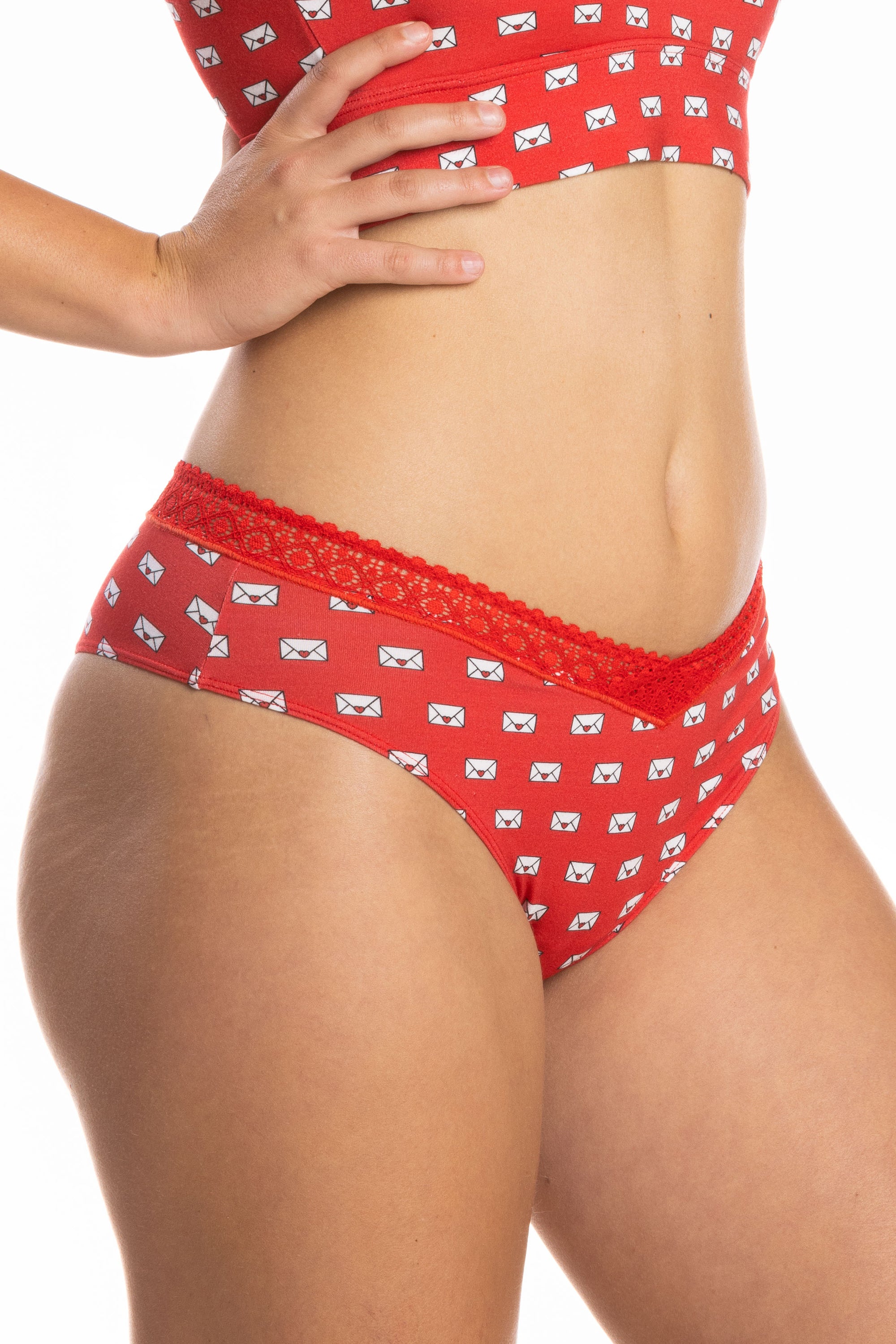 The Secret Admirer | Valentines  Lace Trim Cheeky Panty - Shinesty