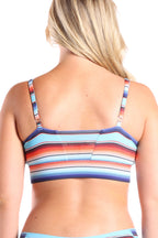 The Sedona Siesta | Blue And Orange Stripe paradICE™ Boob Hammock™ Cooling Bralette - Shinesty