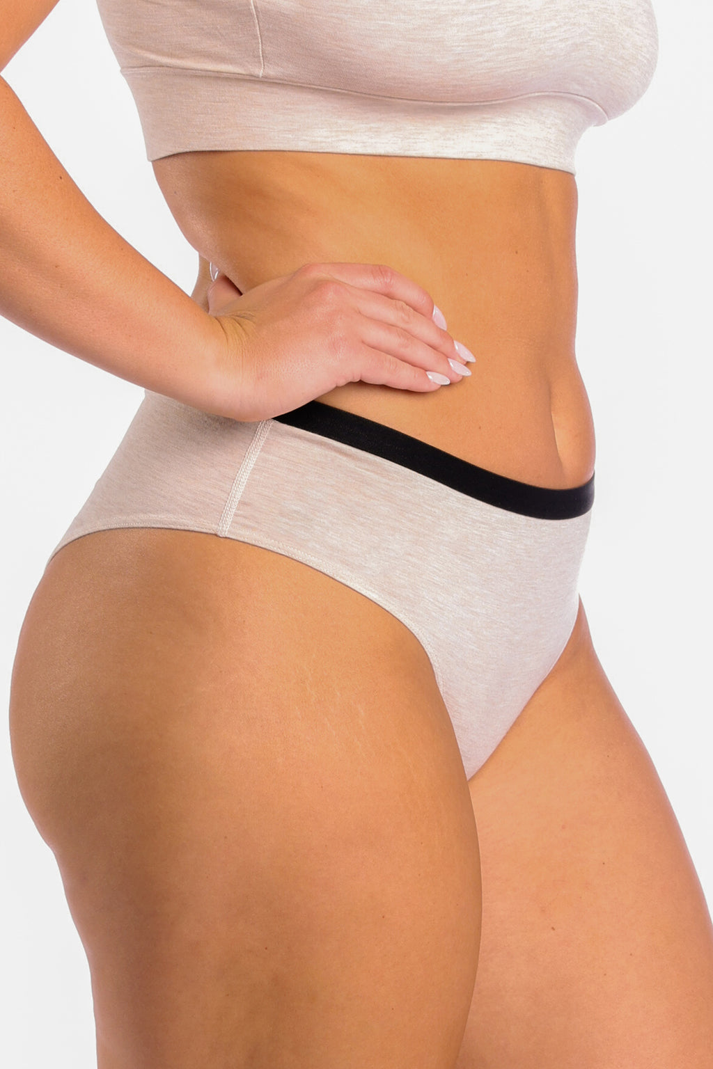 The Silver Fox | Oatmeal Heather Cheeky Underwear - Shinesty