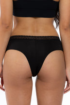 The Threat Level Midnight | Black Lace Trim Cheeky Panty - Shinesty