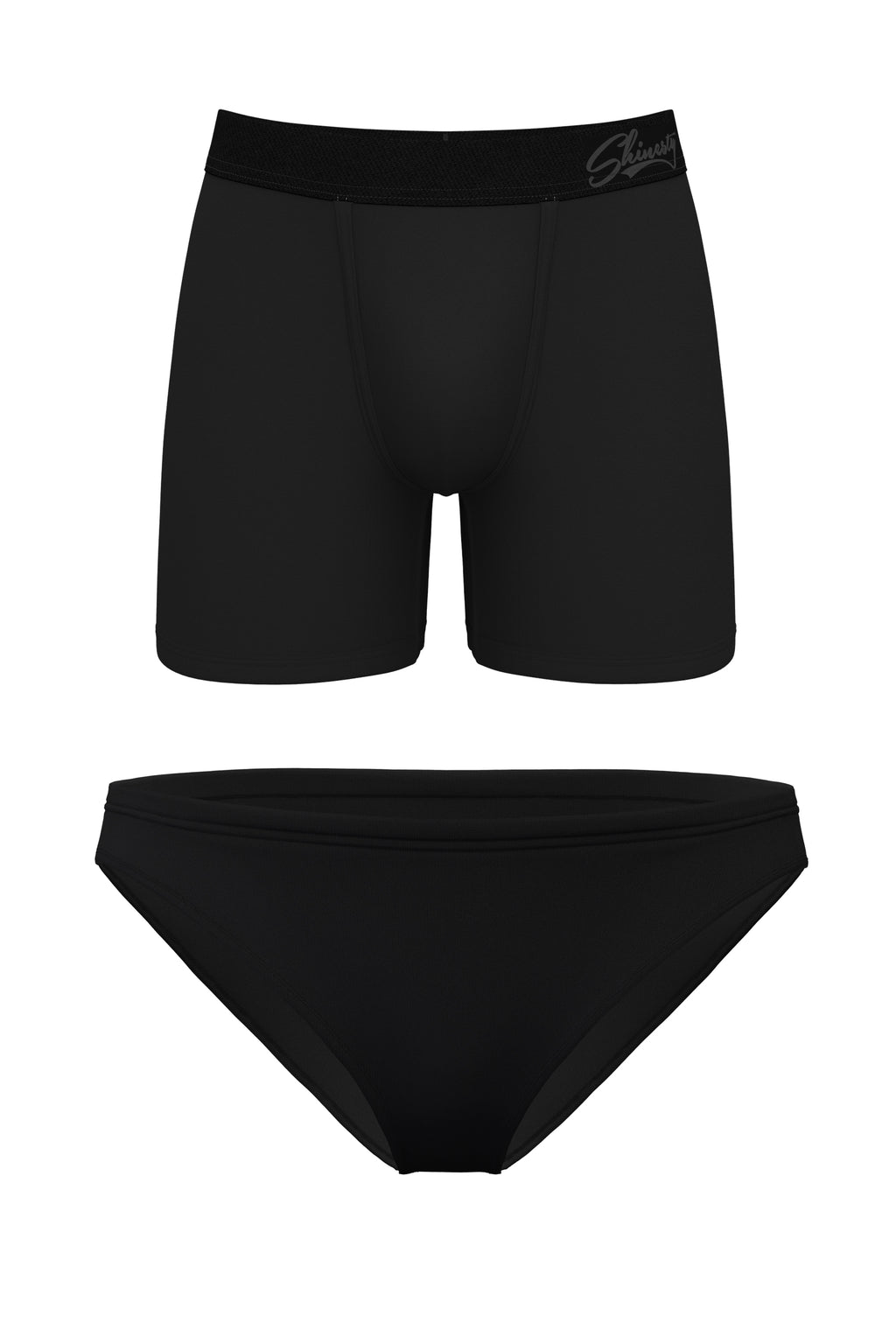 The Threat Level Midnight | Black Bikini and Ball Hammock® Boxer Matching Couples Underwear Pack - Shinesty