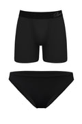 The Threat Level Midnight | Black Bikini and Ball Hammock® Boxer Matching Couples Underwear Pack - Shinesty