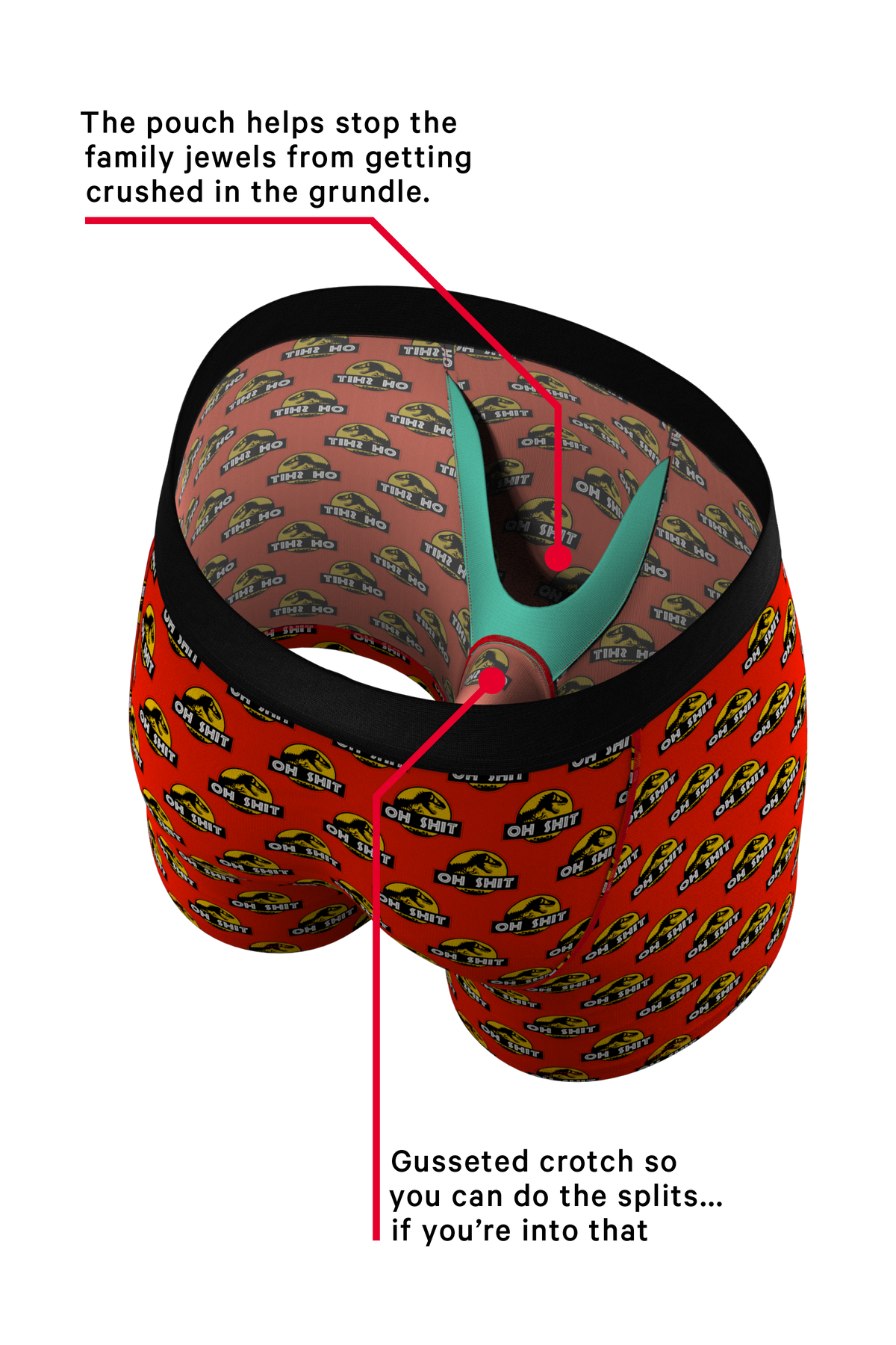 They're Back | Dinosaur Printed Ball Hammock® Pouch Underwear - Shinesty