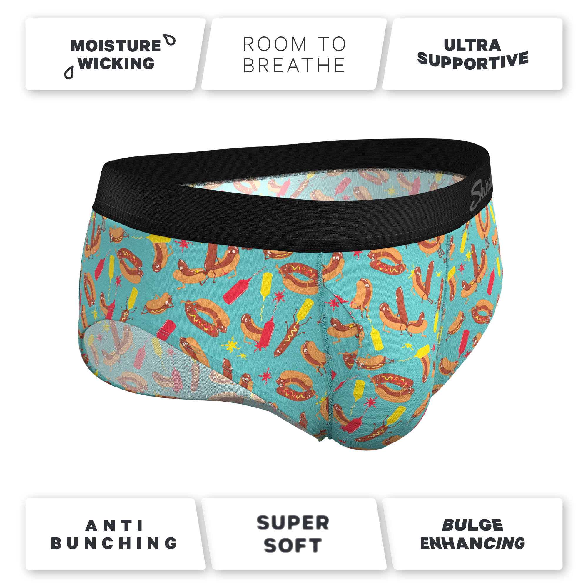 The Use a Condiment | Hot Dogs Ball Hammock® Pouch Underwear Briefs - Shinesty
