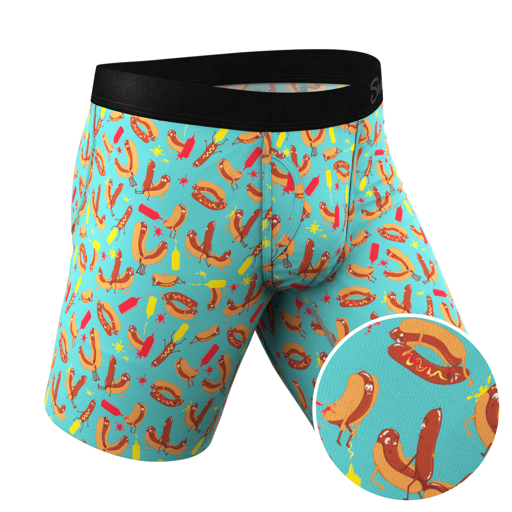 The Use a Condiment | Hot Dogs Ball Hammock® Boxer - Long Leg - Shinesty