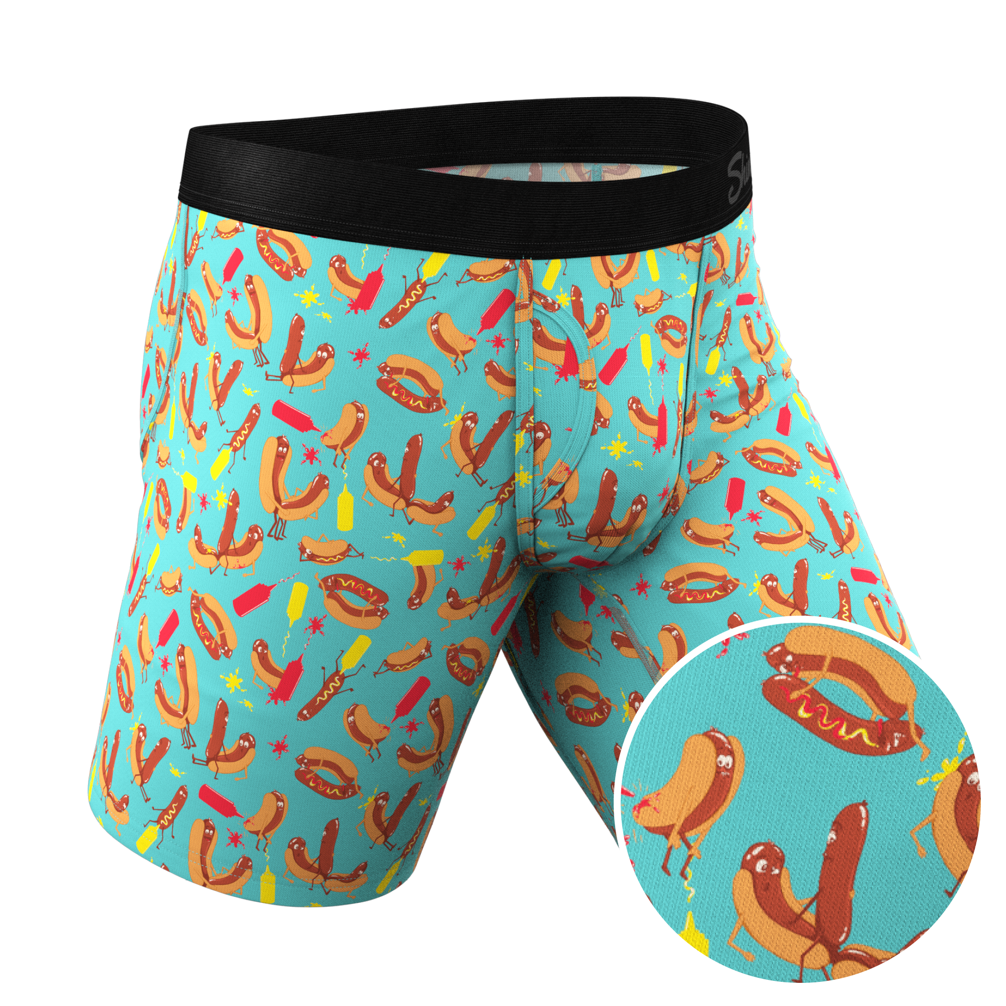 The Use a Condiment | Hot Dogs Ball Hammock® Boxer - Long Leg - Shinesty